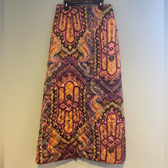 SOLD ♥️ Vintage 60s 70s psychedelic paisley quilted maxi skirt - Picture 5 of 5